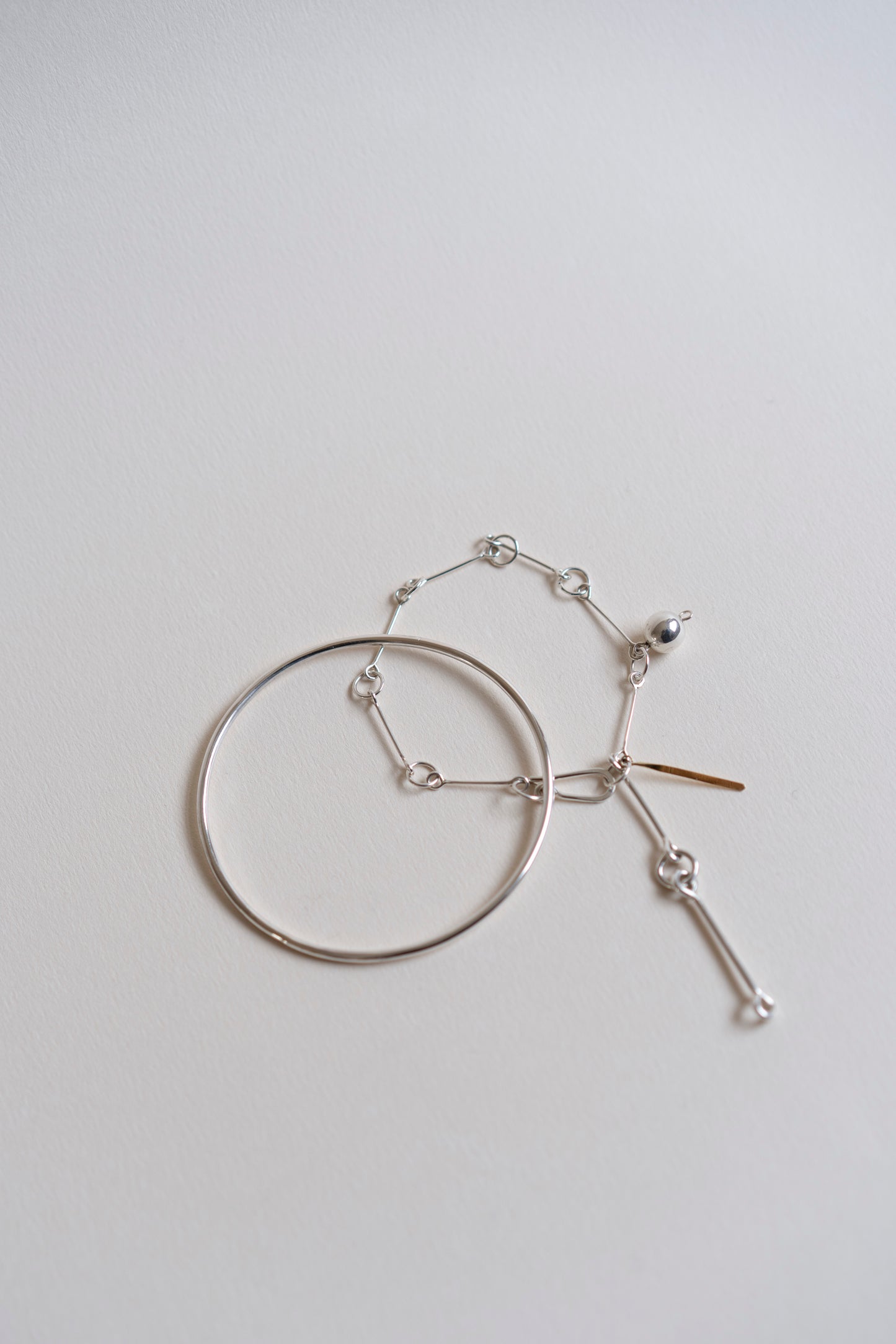 SILVER LINK BRACELET WITH GOLD LINK