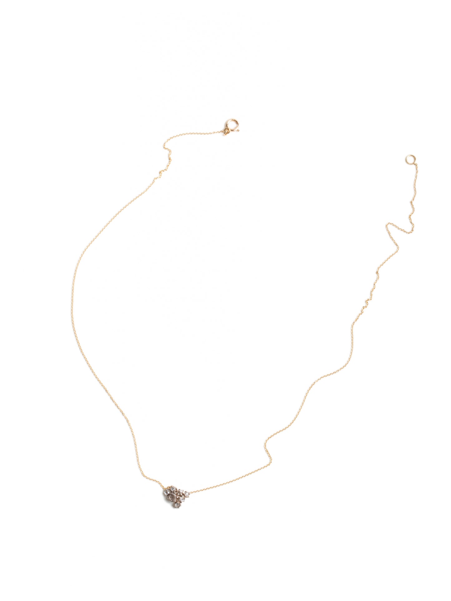 Collar oro y racimo de 7 diamantes