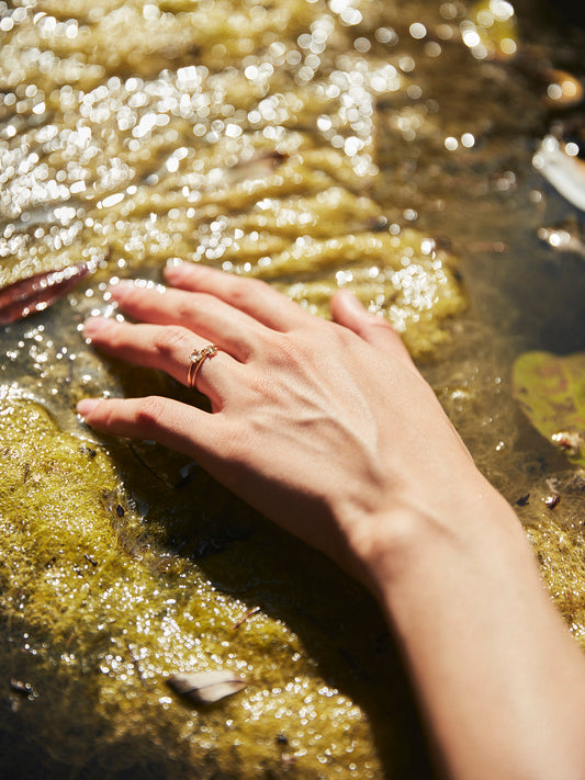 Anillo oro y diamante solitario