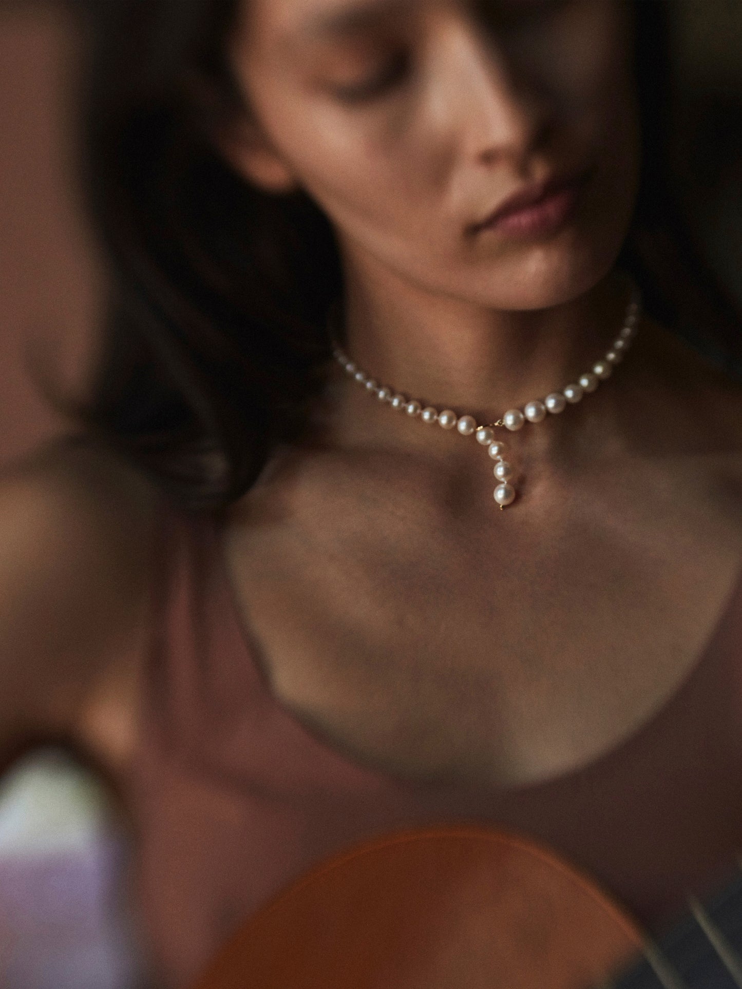 Collar perlas esféricas degradé
