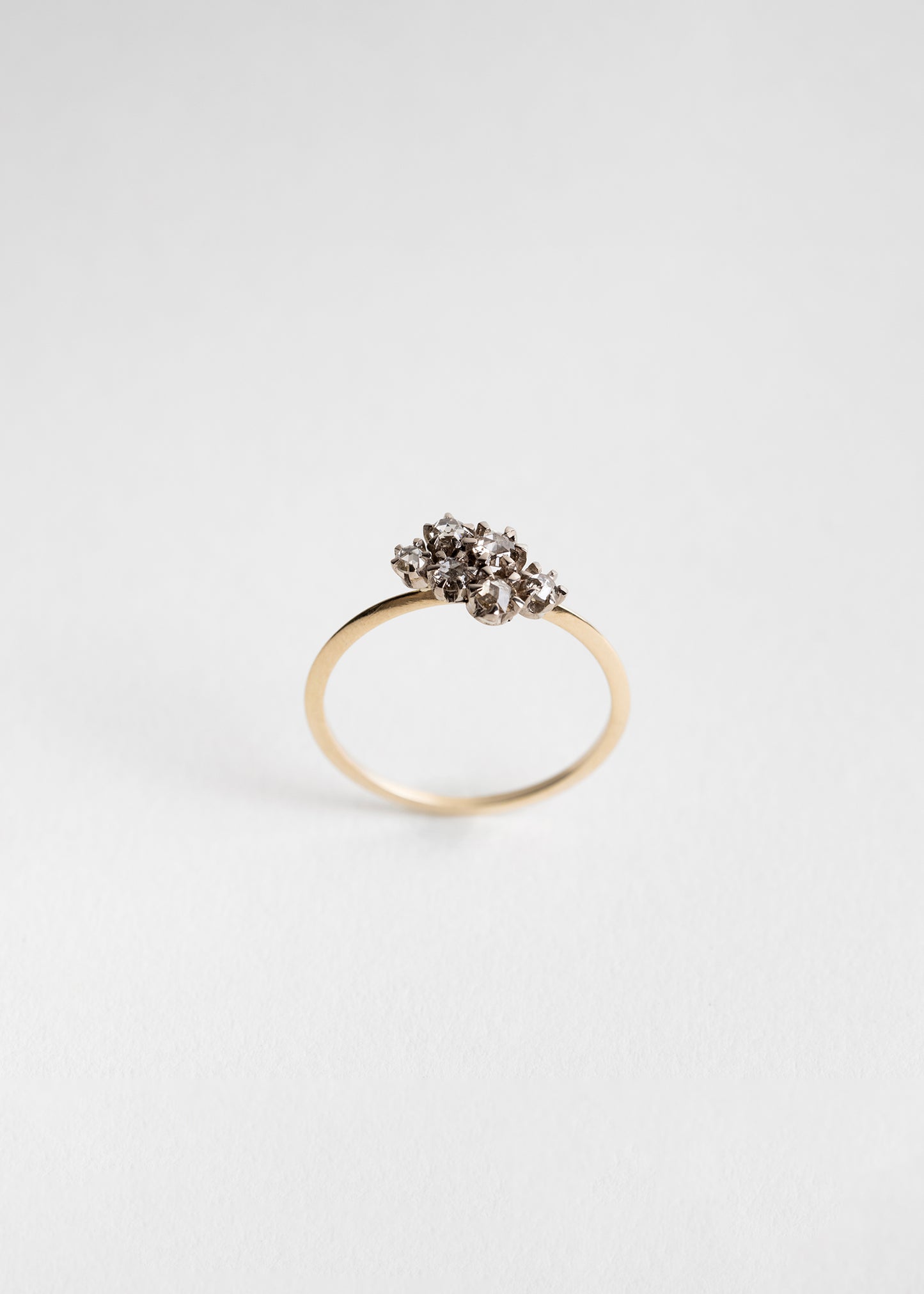 6 diamond cluster & gold ring