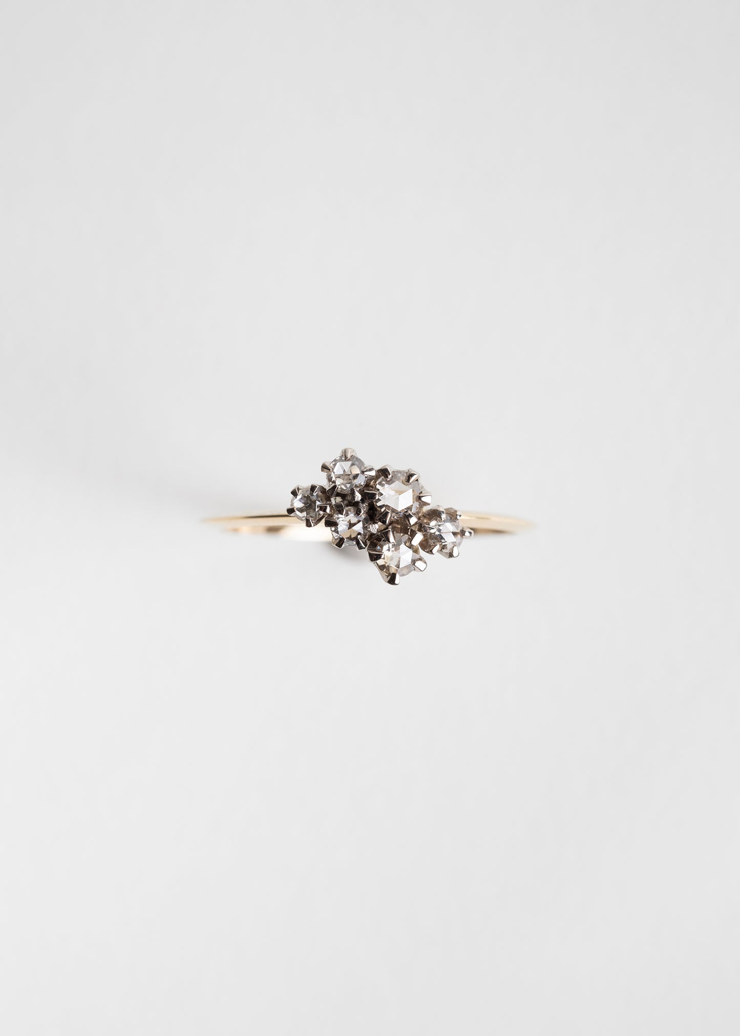 6 diamond cluster & gold ring