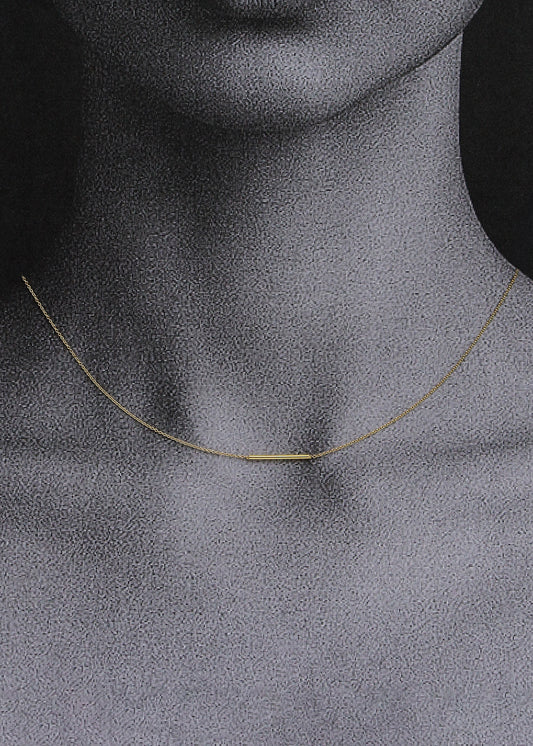 Gold horizontal line necklace