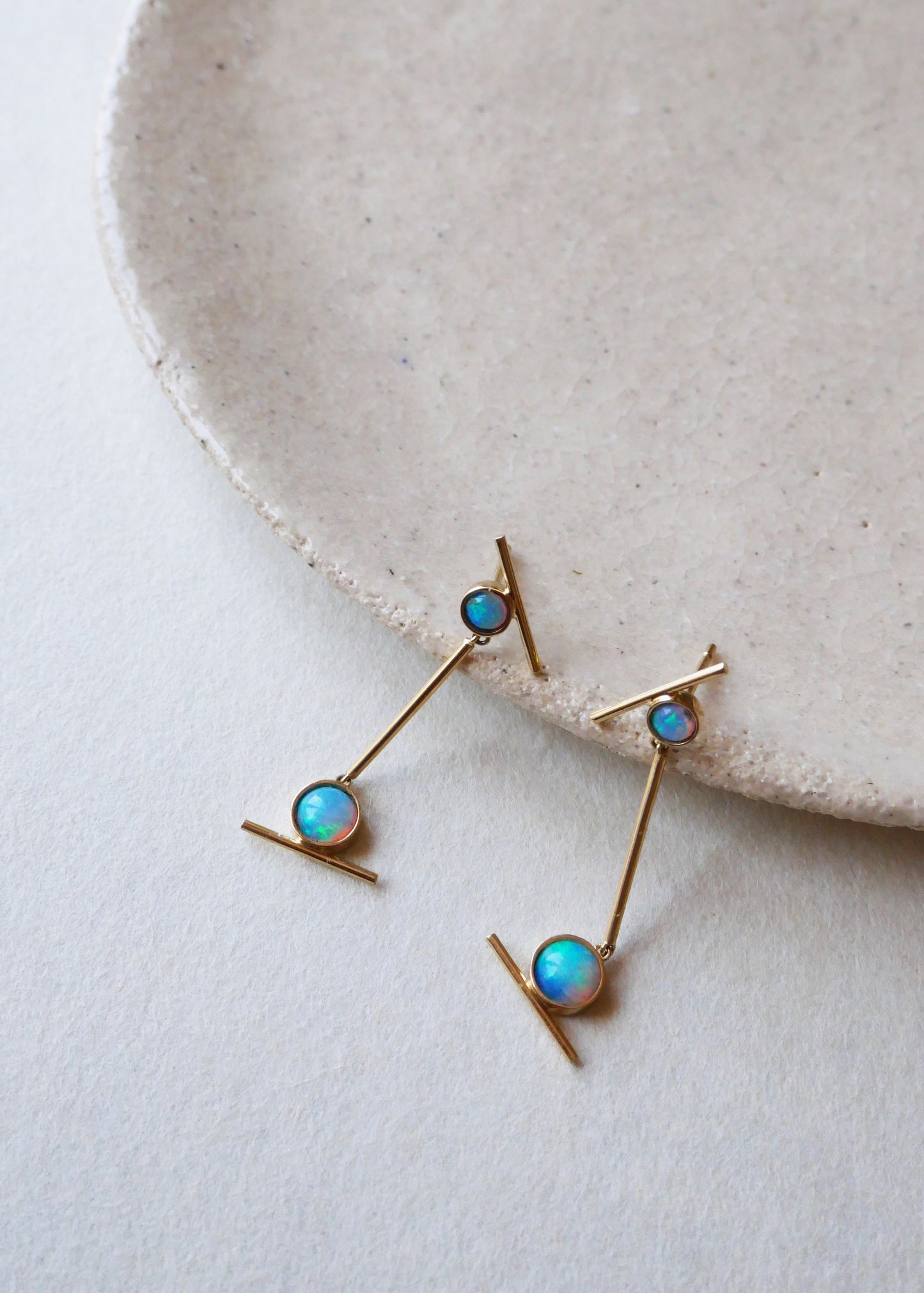 GOLD AND OPAL EARRINGS