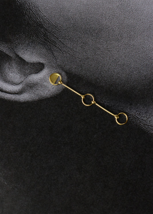Short gold link earrings