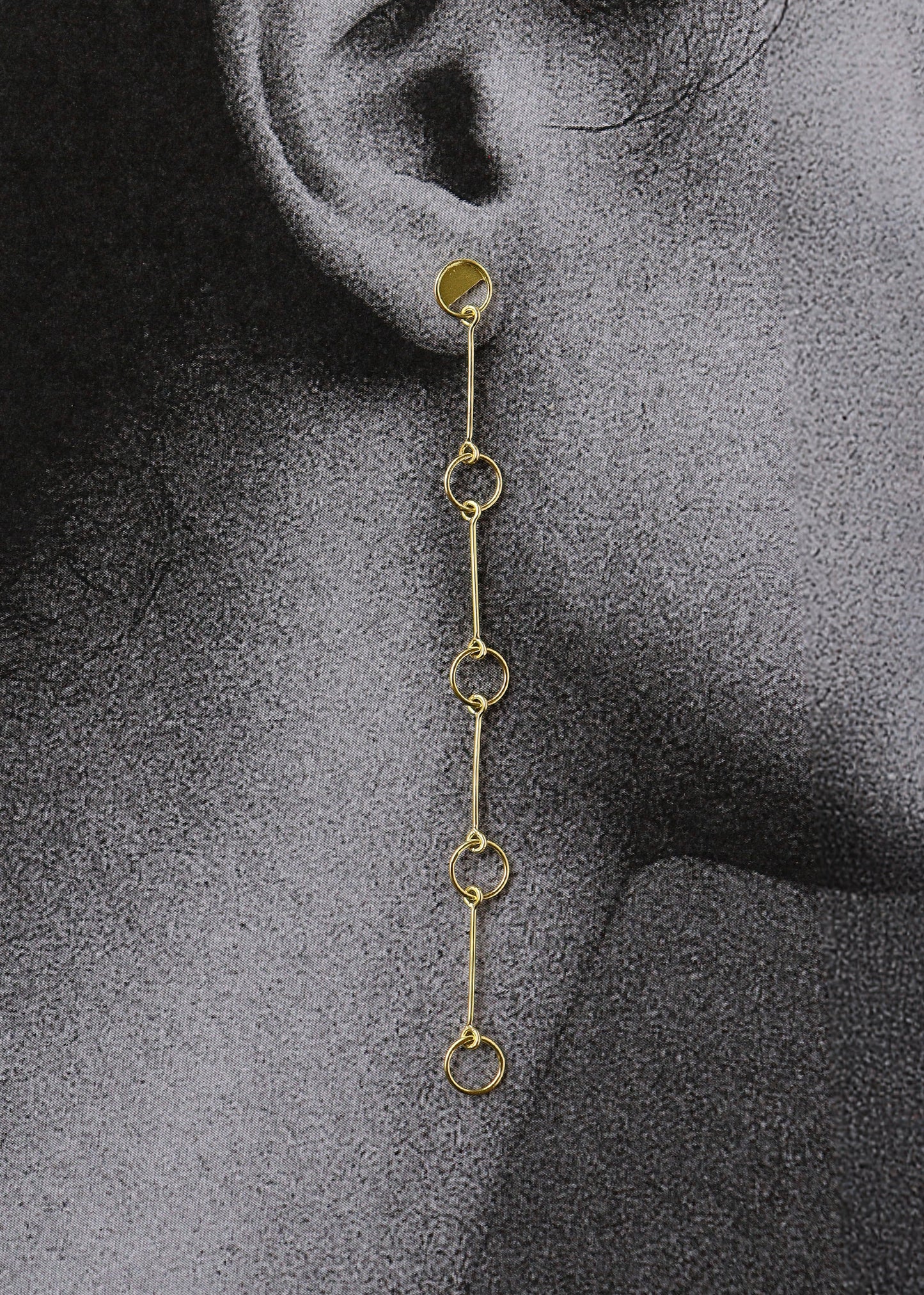 Long gold link earrings