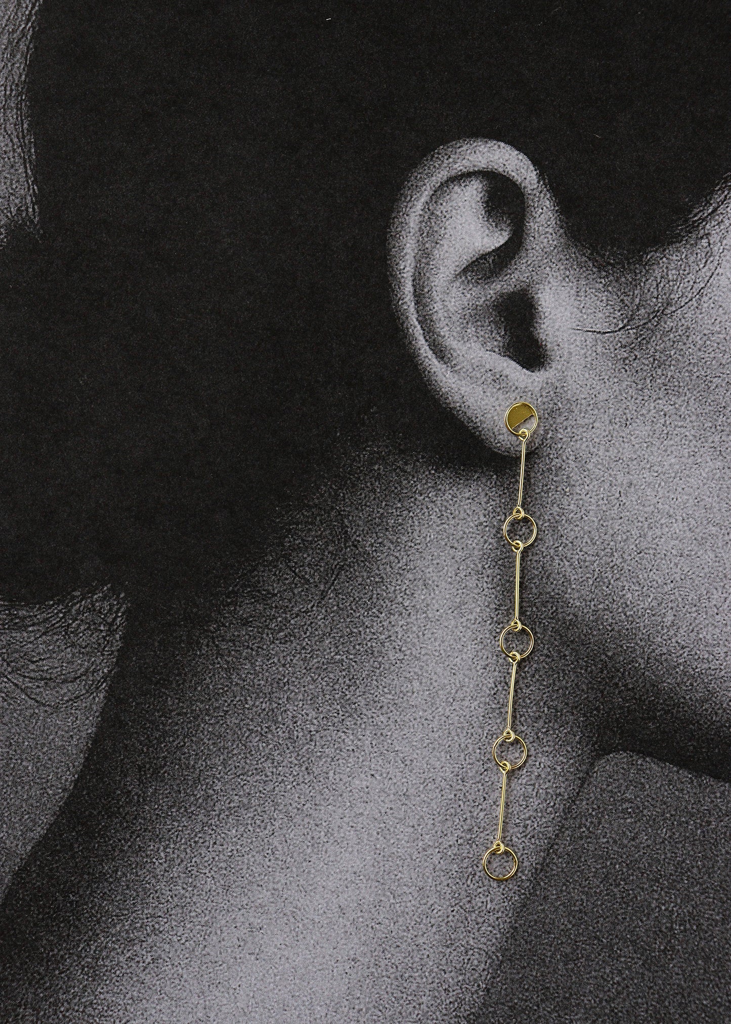 Long gold link earrings