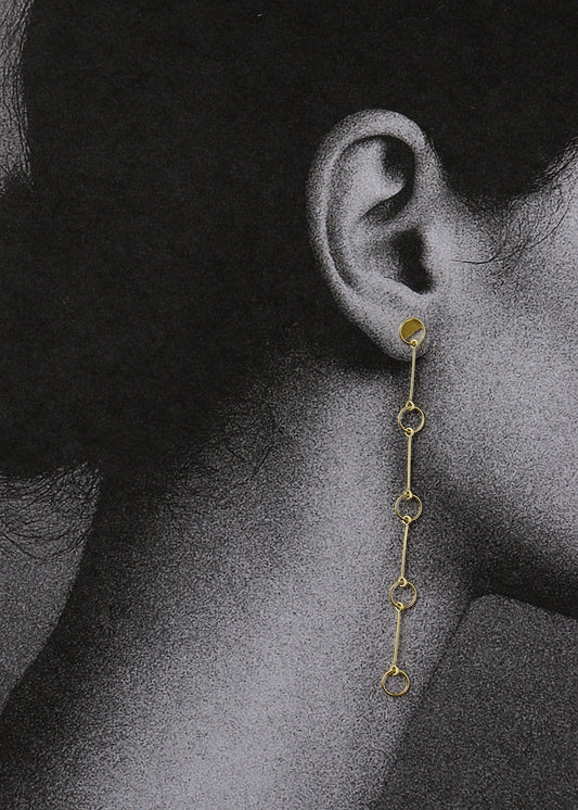 Long gold link earrings