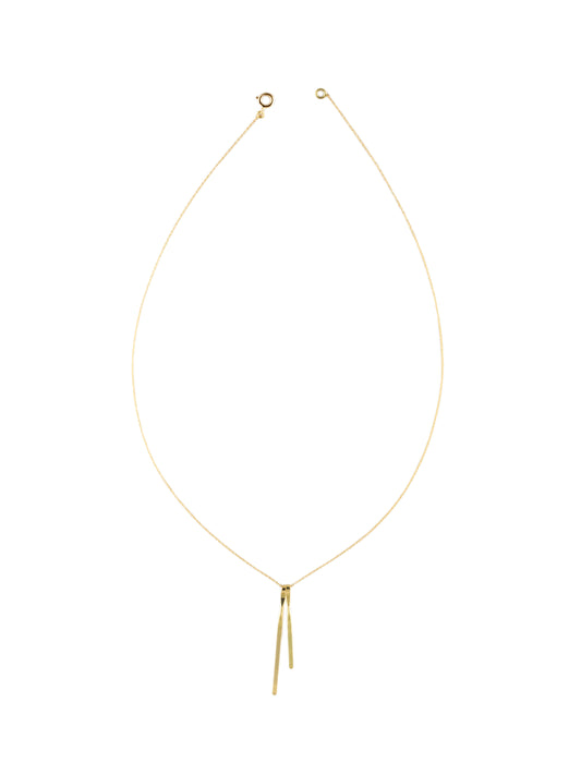 TWO SEGMENTS & GOLD CHAIN NECKLACE