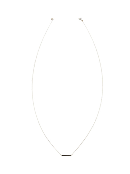 HORIZONTAL LINE WHITE GOLD NECKLACE