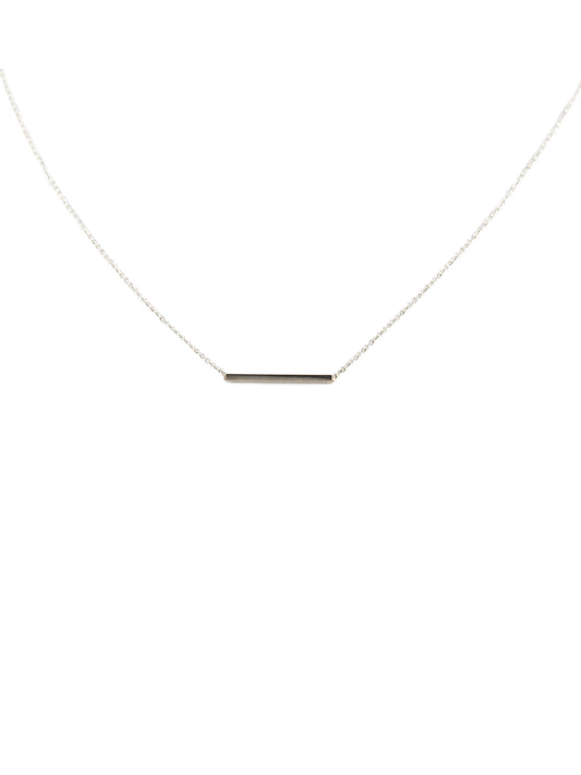 HORIZONTAL LINE WHITE GOLD NECKLACE
